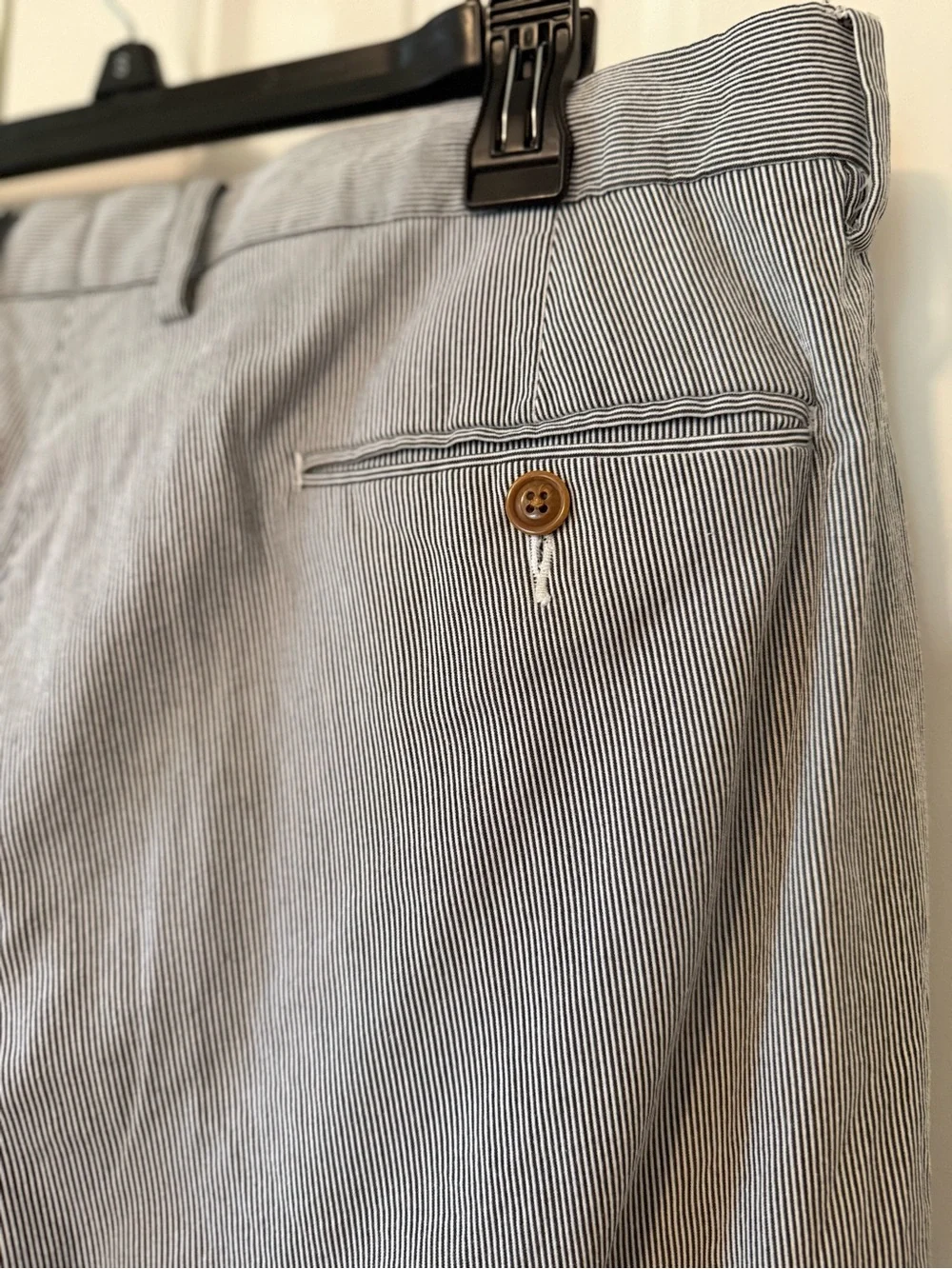 J Crew Men's Grey White Striped Dress Pants - Classic  Fit